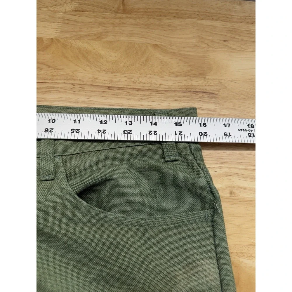 Vintage Big E Levi Sta-Prest Forrest Green‎ Pants RARE Size 32 Capri Wide Leg